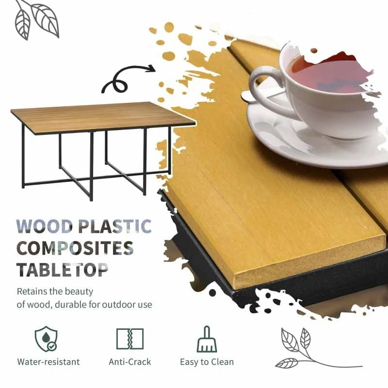 Outsunny 11 Piece Patio PE Rattan Wicker Dining Table & Chairs Set - Black - 861-066V70BK - Image 6