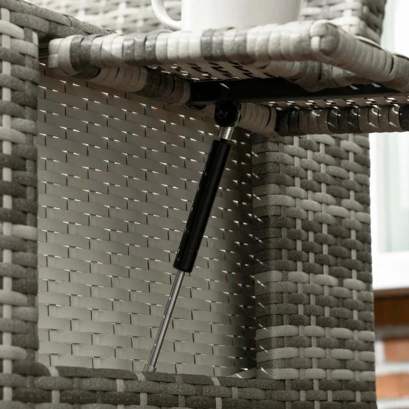 Outsunny 2-Seater Rattan Garden Furniture Set - Grey - 862-057V71GY - Image 8