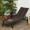 Outsunny Rattan Reclining Sun Lounger - Brown - 862-064V03BN