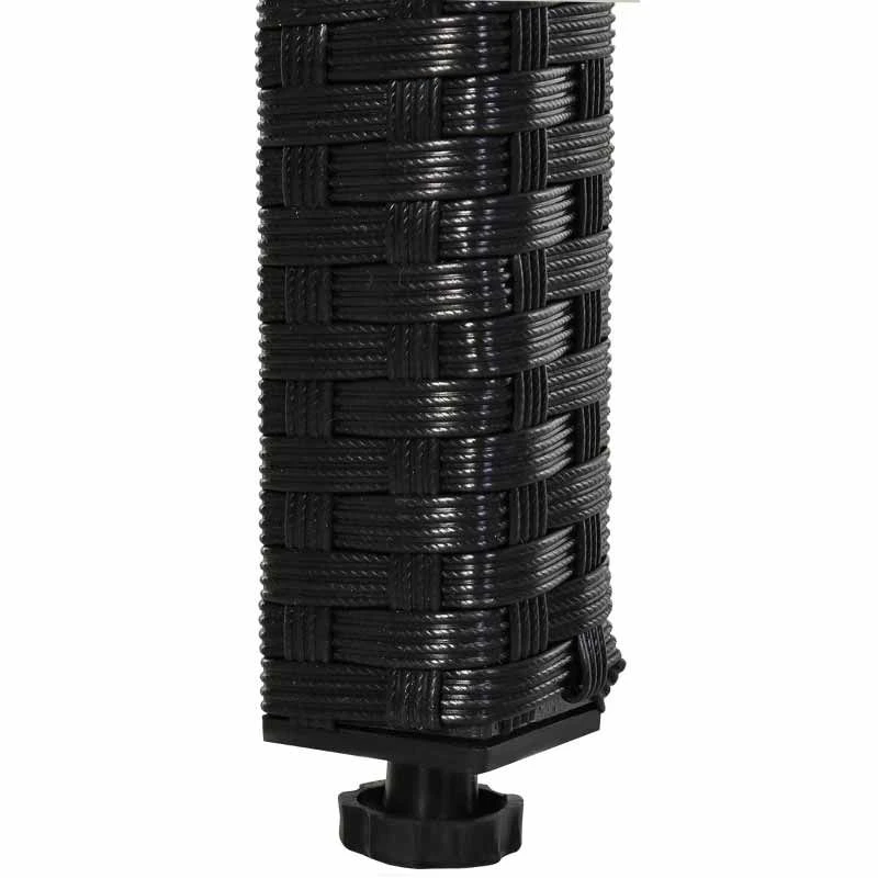 Outsunny 4-Seater Rattan Table & Chair Set - Black & Creamy White - 863-009BK - Image 8