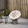 Outsunny 360° Swivel Rattan Chair - Beige And Grey - 867-021V70