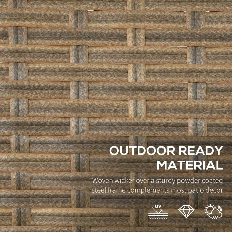 Outsunny 2-Seater Rattan Garden Furniture Set - Khaki/Grey - 867-146V70KK - Image 6