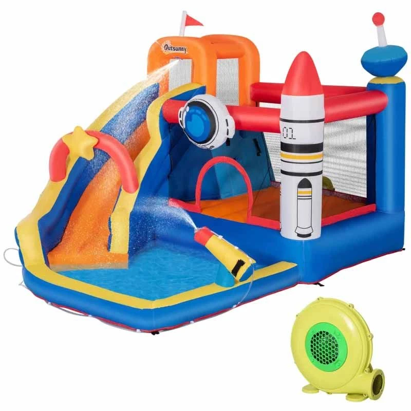 Outsunny 5 In 1 Kids Inflatable Bouncy Castle - 342-051V70 - Image 6