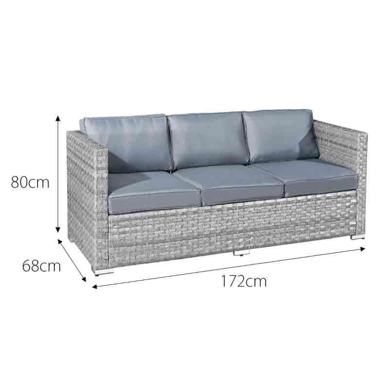 Oseasons® Malta XS Rattan 9 Seat U-Shape Sofa Set - Dove Grey - 106450 - Image 6