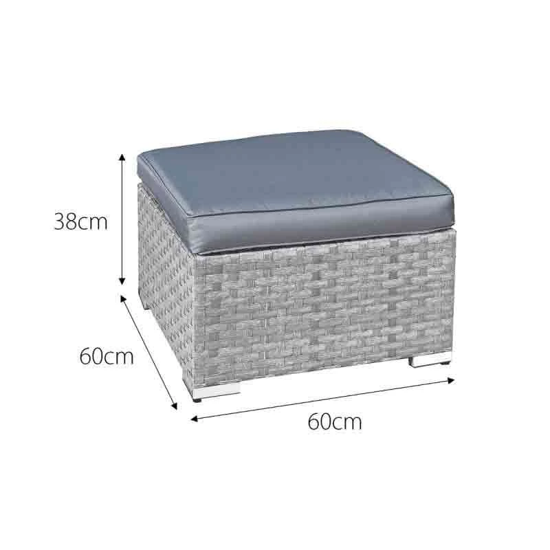 Oseasons® Malta XS Rattan 9 Seat U-Shape Sofa Set - Dove Grey - 106450 - Image 4