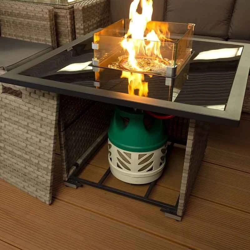 Oseasons® Acorn Rattan 5 Seat Firepit Lounge Set - Dove Grey - 106899 - Image 5