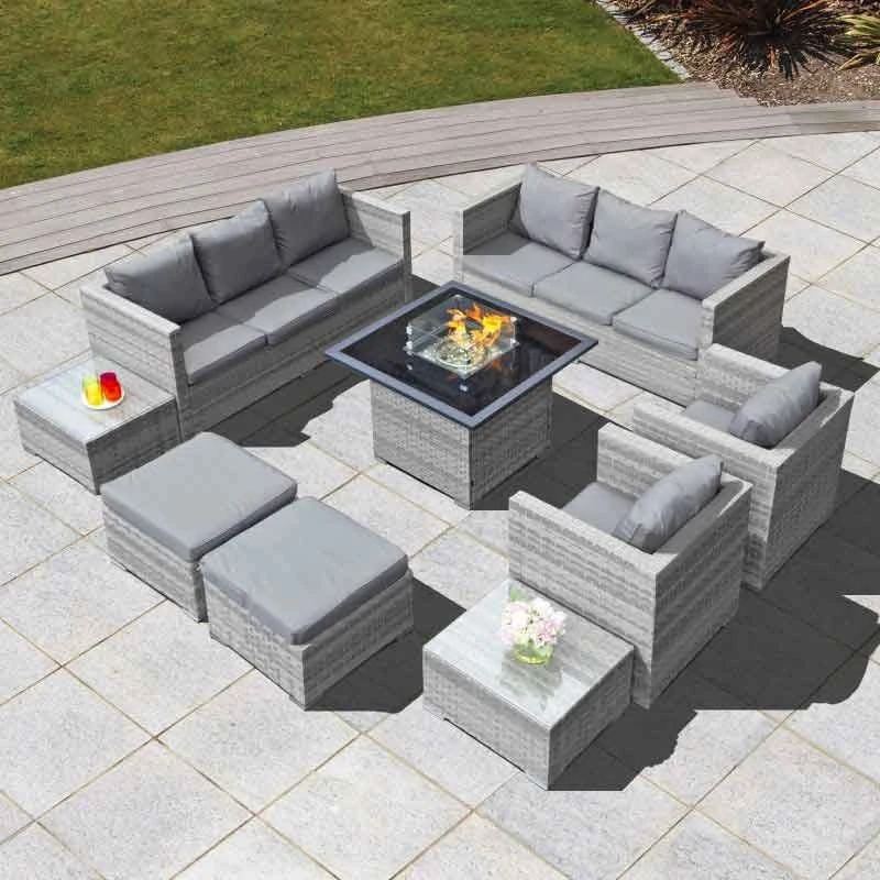 Oseasons® Acorn Deluxe Rattan 10 Seat Firepit Modular Set - Dove Grey - 106901