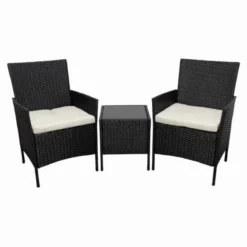 Oseasons® Hawaii KD Rattan Bistro 2 Seat Tea For Two Set - Black - 106981