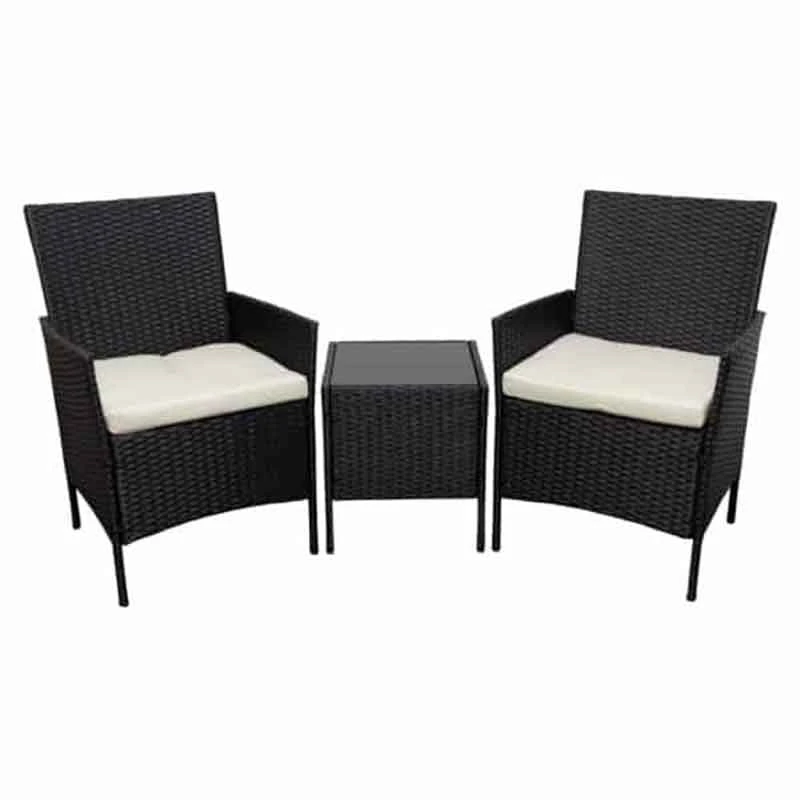 Oseasons® Hawaii KD Rattan Bistro 2 Seat Tea For Two Set - Black - 106981