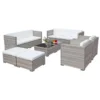 Oseasons® Acorn Deluxe Rattan 10 Seat Modular Sofa Set - Dove Grey/White - 107057