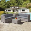 Oseasons® Malta Rattan 6 Seat Corner Sofa Set - Dove Grey - 107065
