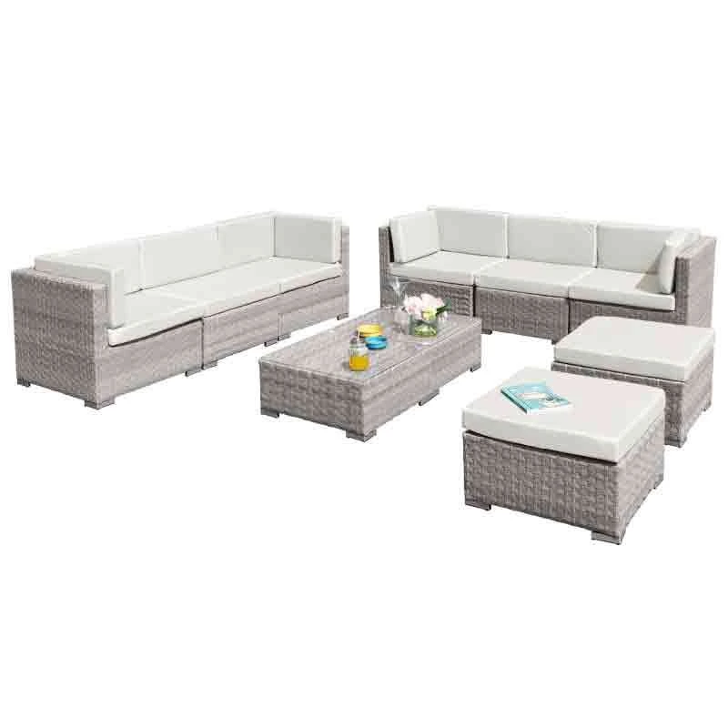 Oseasons® Trinidad Deluxe Rattan 8 Seat Modular Sofa Set - Dove Grey - 107066 - Image 2