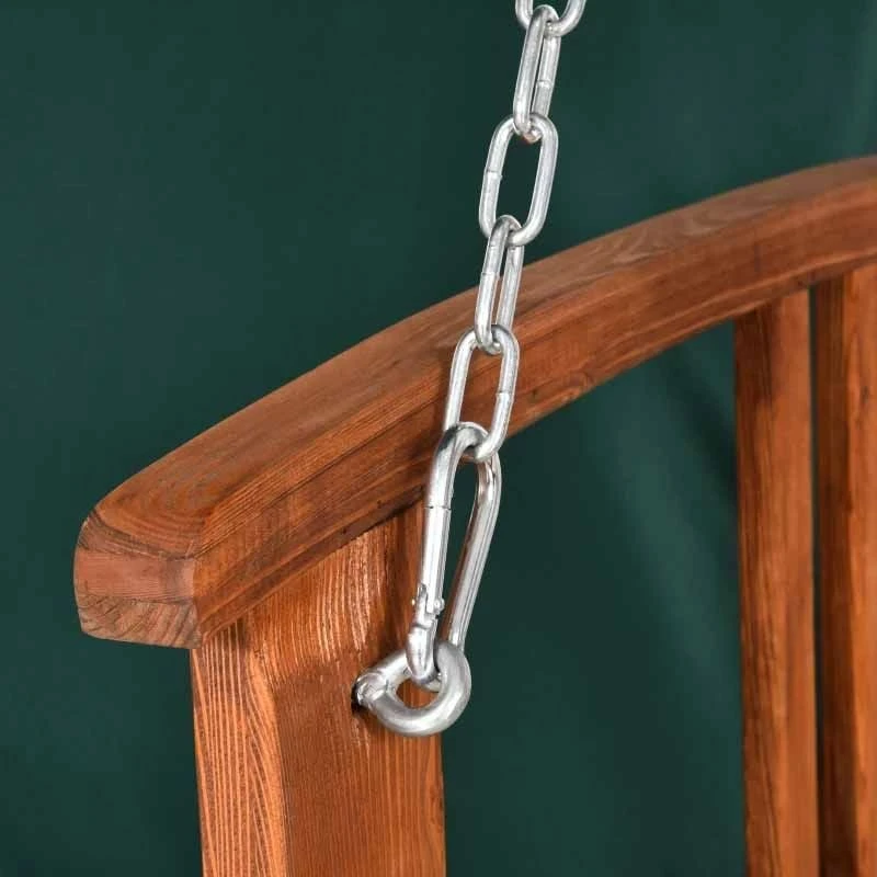 Outsunny 2 In 1 Wooden Garden Swing Chair - Green - 01-0078 - Image 7