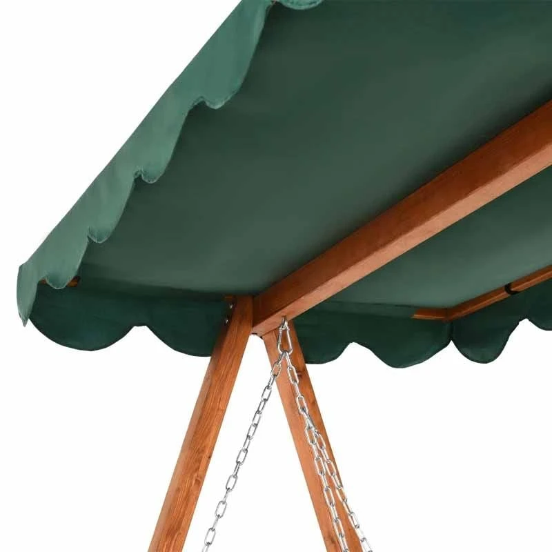 Outsunny 2 In 1 Wooden Garden Swing Chair - Green - 01-0078 - Image 9