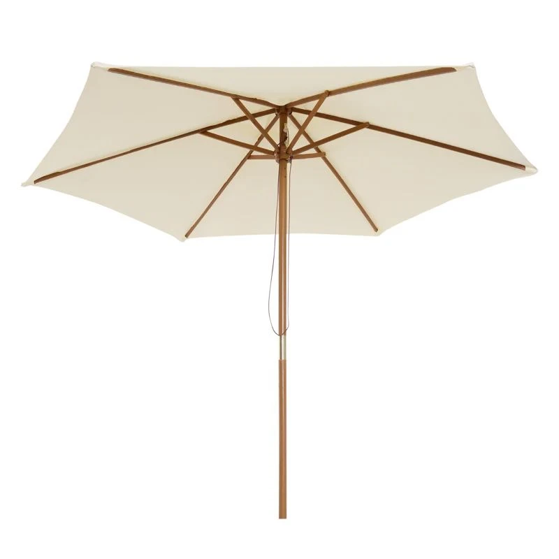 Outsunny 2.5 M Wooden Umbrella Parasol - Cream - 01-0212 - Image 5