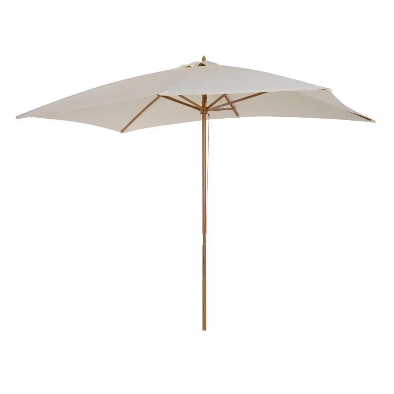 Outsunny 295L X 200W X 255Hcm Wooden Patio Parasol Umbrella - Cream - 01-0215 - Image 2