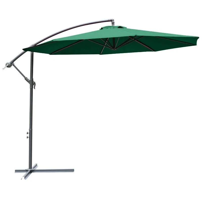 Outsunny 3m Banana Hanging Parasol Umbrella - Green - 01-0219 - Image 2