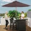 Outsunny 2.5m Wooden Parasol Sun Shade - Coffee - 01-0582