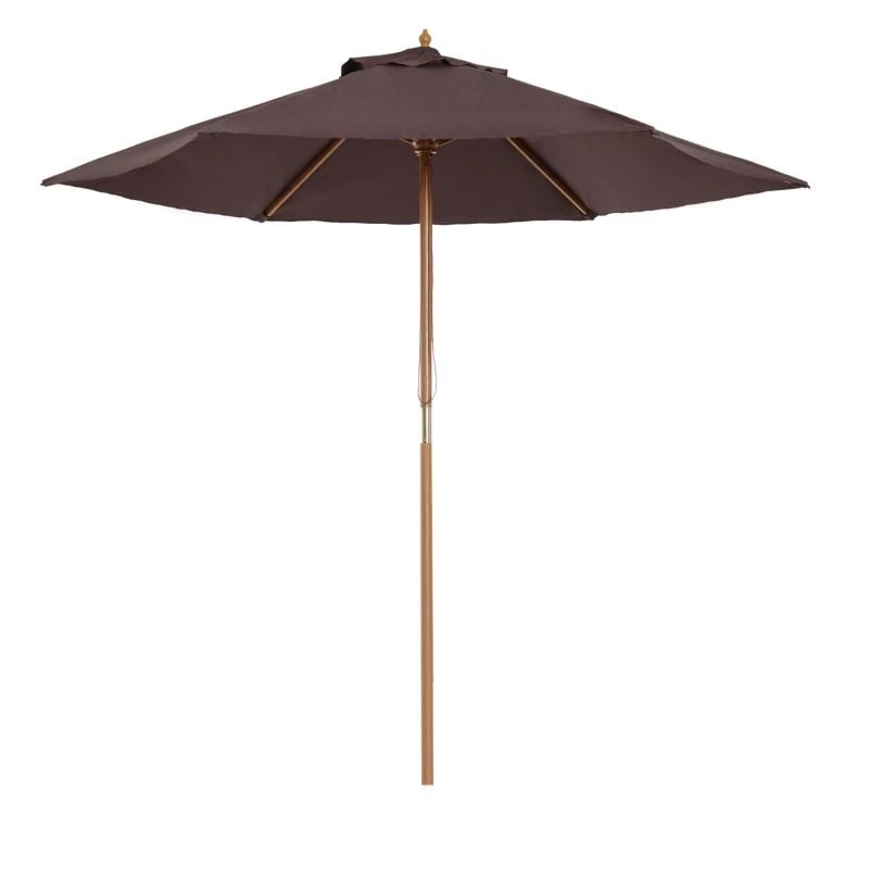Outsunny 2.5m Wooden Parasol Sun Shade - Coffee - 01-0582 - Image 2