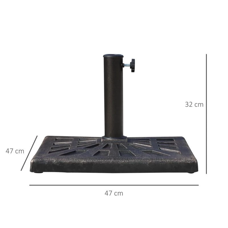 Outsunny 15kg Square Patio Umbrella Stand Base - Bronze - 01-0899 - Image 10