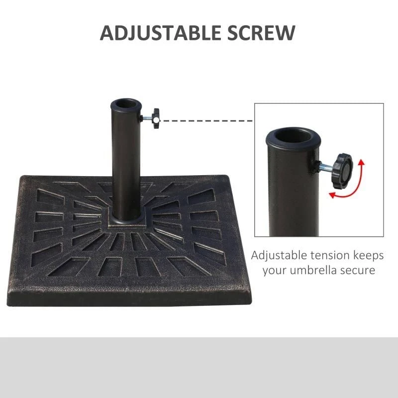 Outsunny 15kg Square Patio Umbrella Stand Base - Bronze - 01-0899 - Image 9