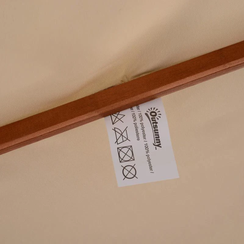 Outsunny 2.7m Patio Double Tier Umbrella Parasol - Beige - 840-025 - Image 4