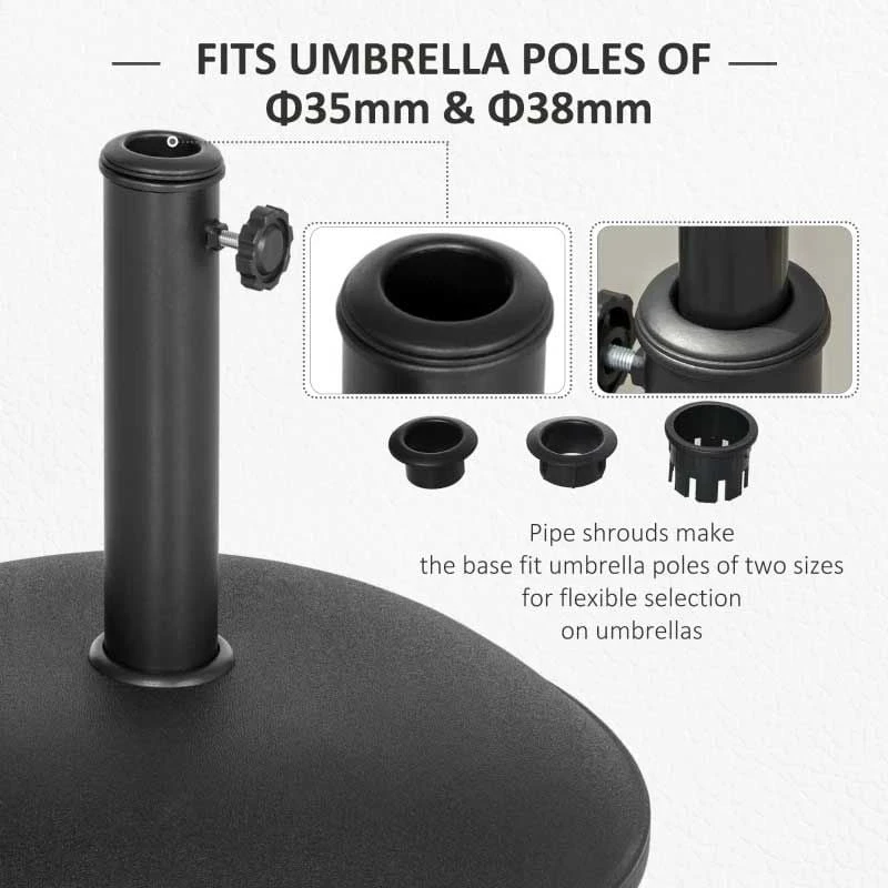 Outsunny 20kg Umbrella Base - Black - 840-040 - Image 6