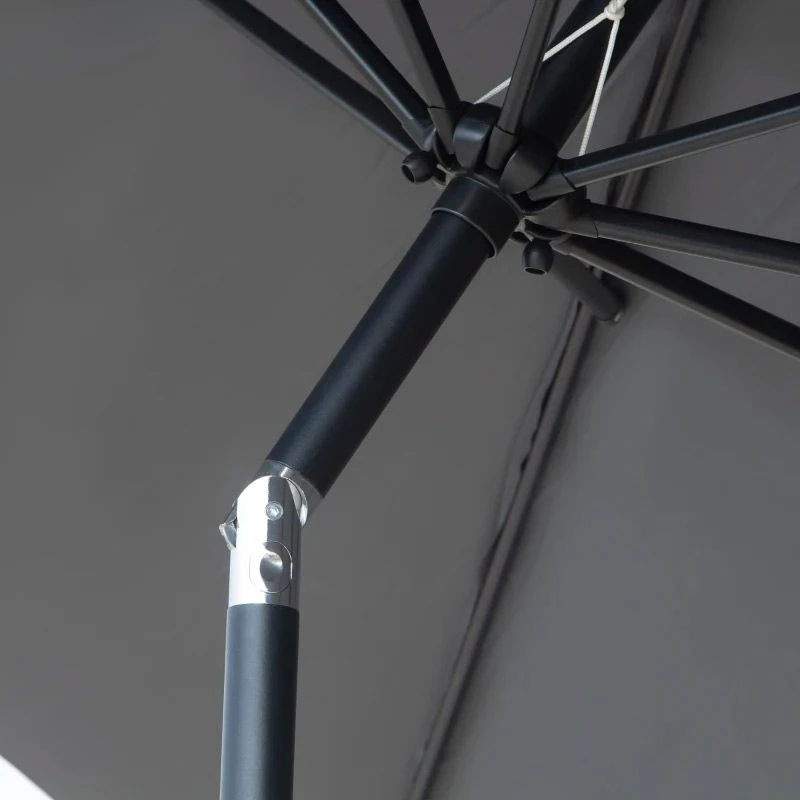 Outsunny 3x2.45m Patio Umbrella Garden Parasol - Grey - 840-070CG - Image 4
