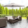 Outsunny 3m Patio Parasol With Tilt And Crank - Light Grey - 840-070GY