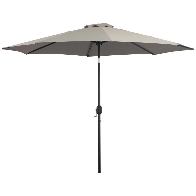 Outsunny 3m Patio Parasol With Tilt And Crank - Light Grey - 840-070GY - Image 2