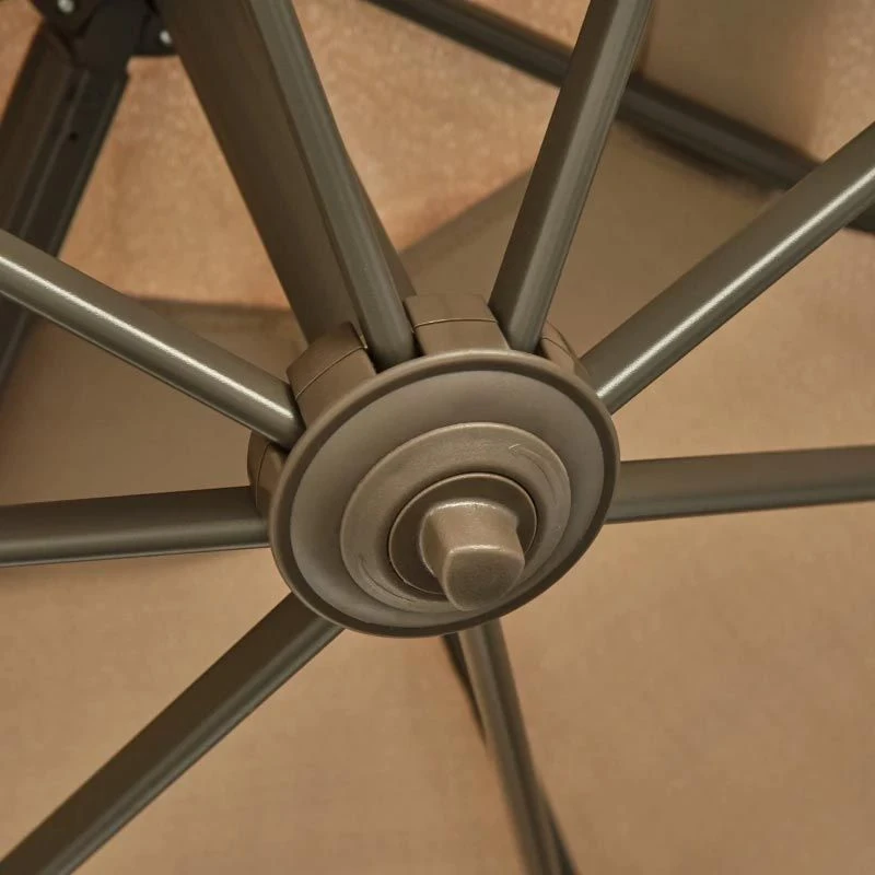 Outsunny 3m Beach Hanging Umbrella Parasol - Beige - 840-122 - Image 4