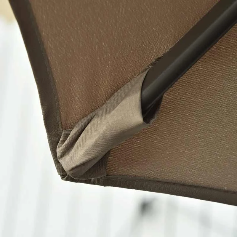 Outsunny 3m Beach Hanging Umbrella Parasol - Beige - 840-122 - Image 7