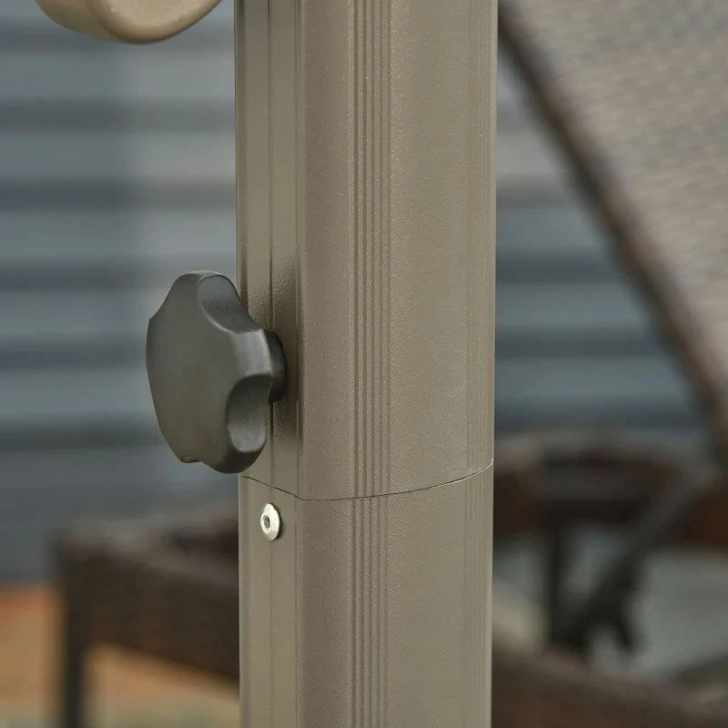 Outsunny 3m Beach Hanging Umbrella Parasol - Beige - 840-122 - Image 6