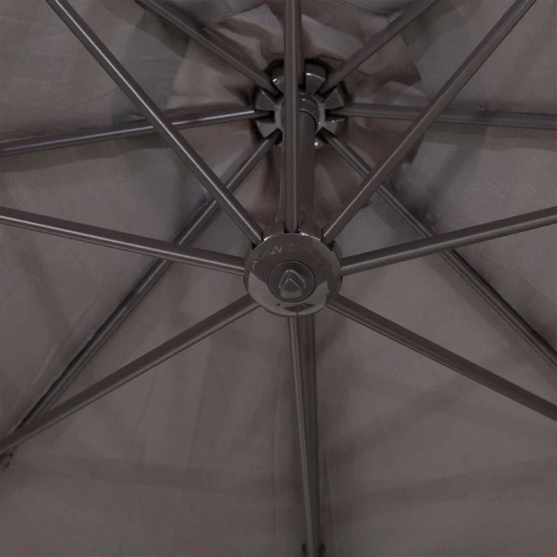 Outsunny 3m Cantilever Aluminium Frame Outdoor Garden Parasol - Grey - 840-126GY - Image 6