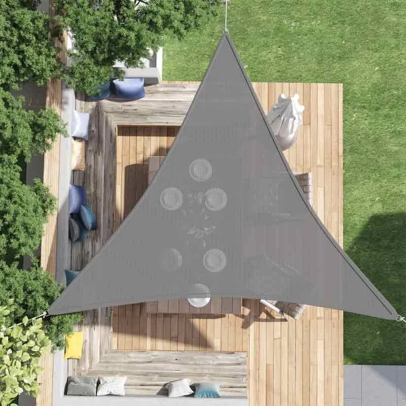 Outsunny 4x4m Triangle Sun Shade Sail UV Protection With Steel Rings Ropes - Grey - 840-231V01 - Image 3