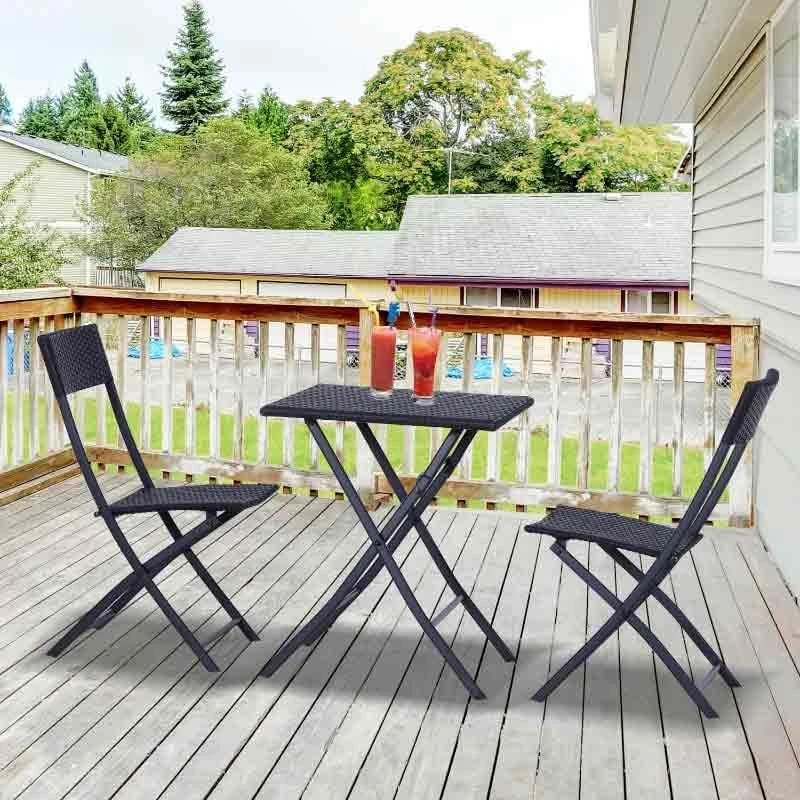 Outsunny 2-Seater Rattan Furniture Set - Black - 841-093