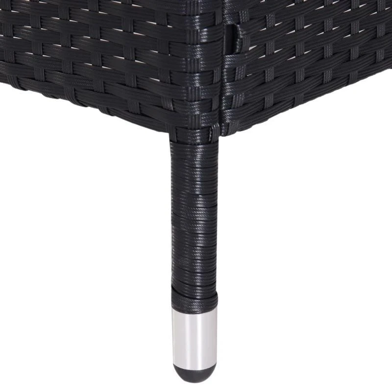 Outsunny 2-Seater Rattan Garden Chair Set With Middle Table - Black - 841-149BK - Image 5