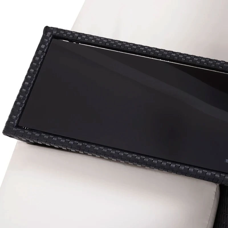 Outsunny 2-Seater Rattan Garden Chair Set With Middle Table - Black - 841-149BK - Image 4