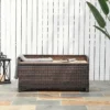 Outsunny Rattan Garden Bench With Storage - Brown - 841-153