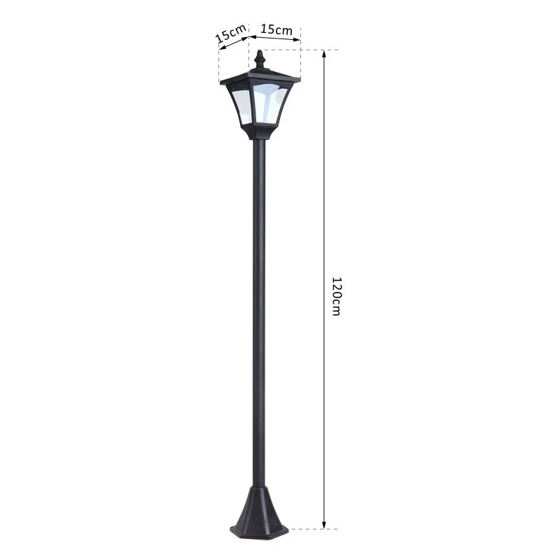 Outsunny Solar Powered Lamp Post - Black - 842-107 - Image 10