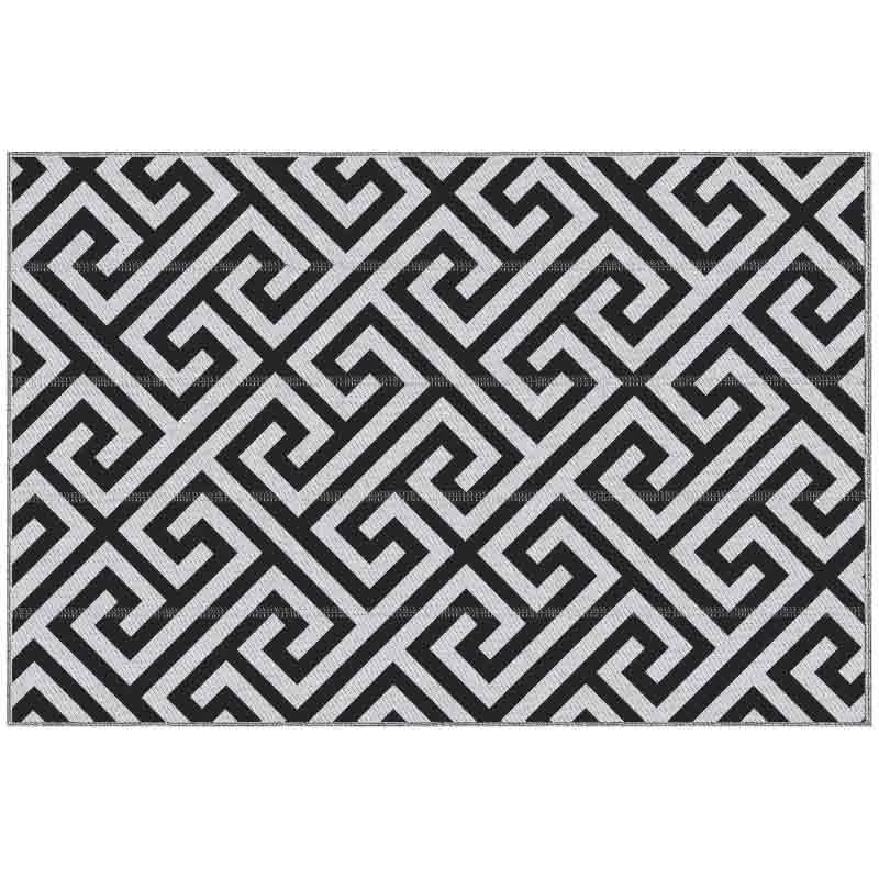 Outsunny 4 X 6ft Reversible Outdoor Rug - Black & White - 844-479 - Image 2
