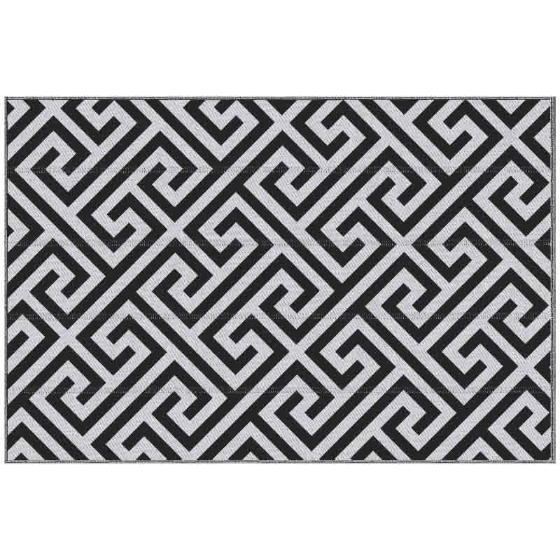 Outsunny 4 X 6ft Reversible Outdoor Rug - Black & White - 844-479 - Image 10