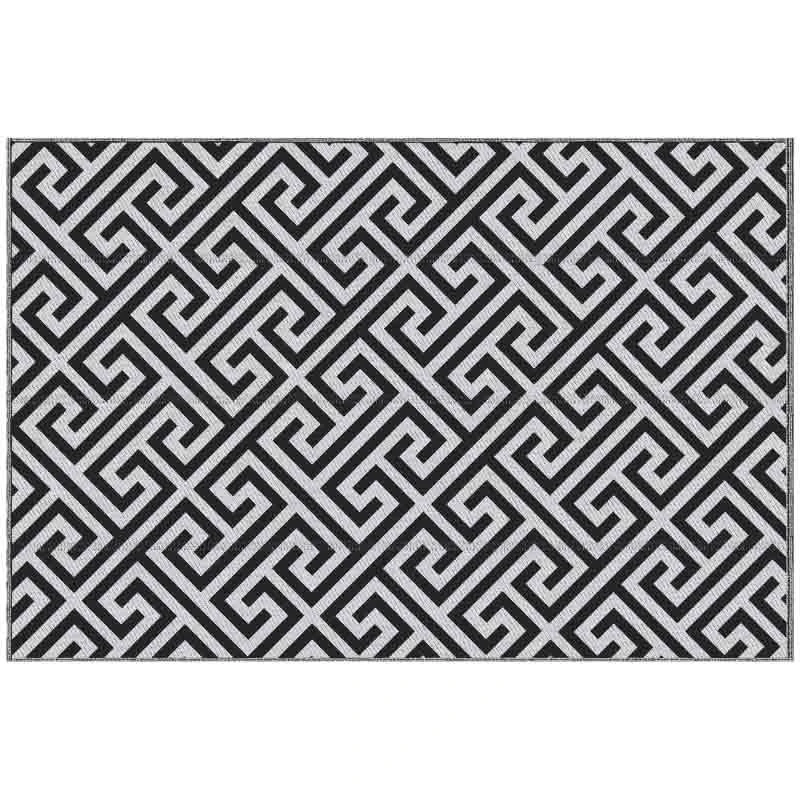 Outsunny 5 X 8ft Reversible Outdoor Rug - Black & White - 844-479V01 - Image 10