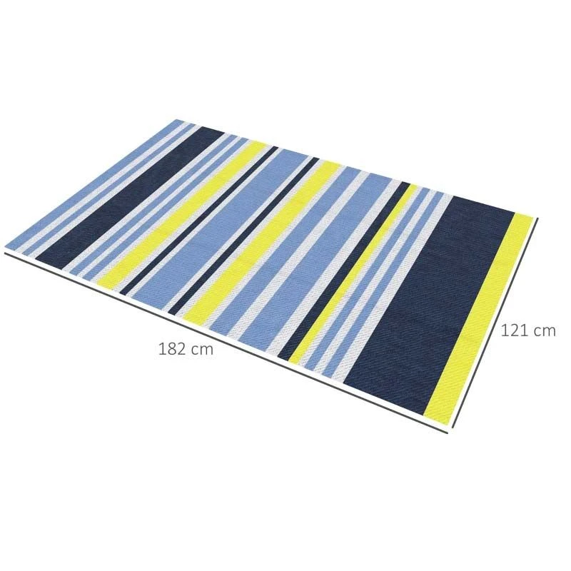 Outsunny 121 X 182cm Reversible Outdoor Rug - Blue & Yellow - 844-640V00MX - Image 7