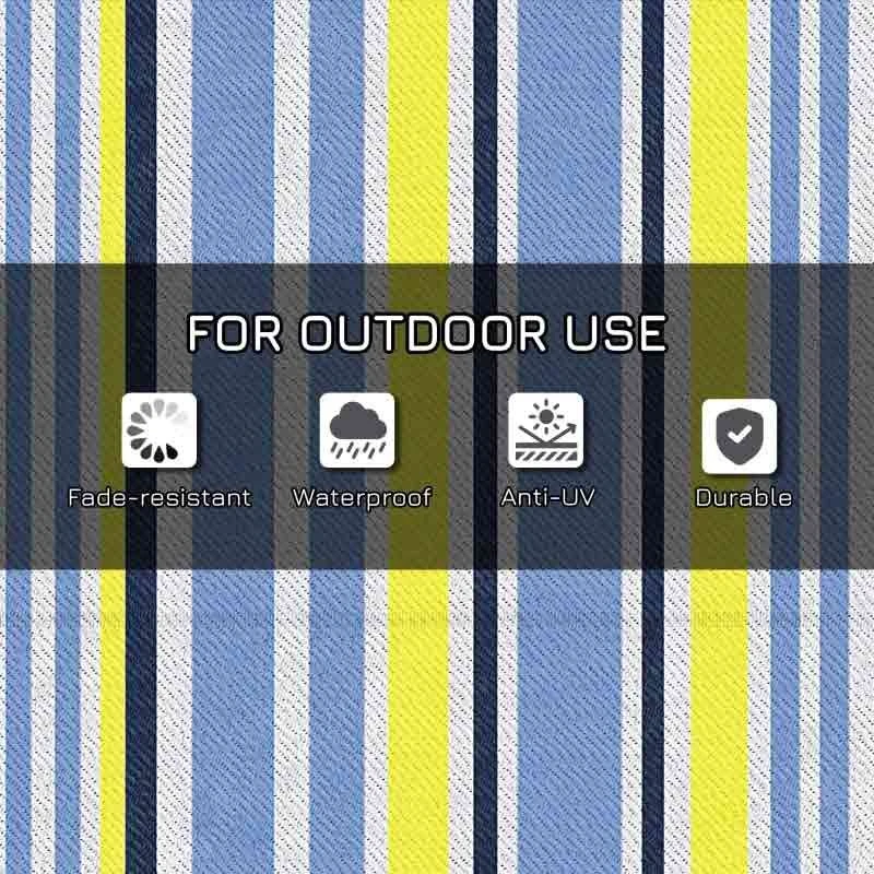 Outsunny 121 X 182cm Reversible Outdoor Rug - Blue & Yellow - 844-640V00MX - Image 5