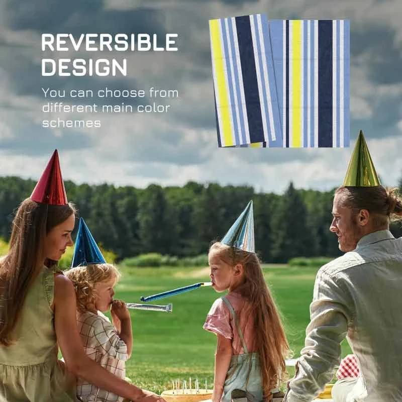 Outsunny 121 X 182cm Reversible Outdoor Rug - Blue & Yellow - 844-640V00MX - Image 4