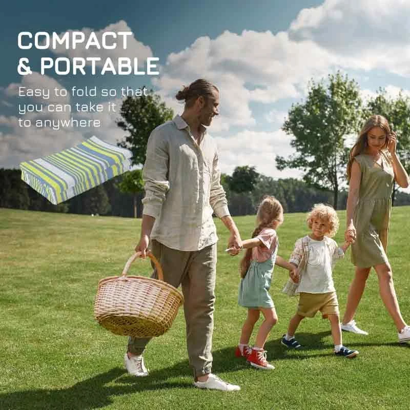 Outsunny 121 X 182cm Reversible Outdoor Rug - Blue & Yellow - 844-641V00MX - Image 6