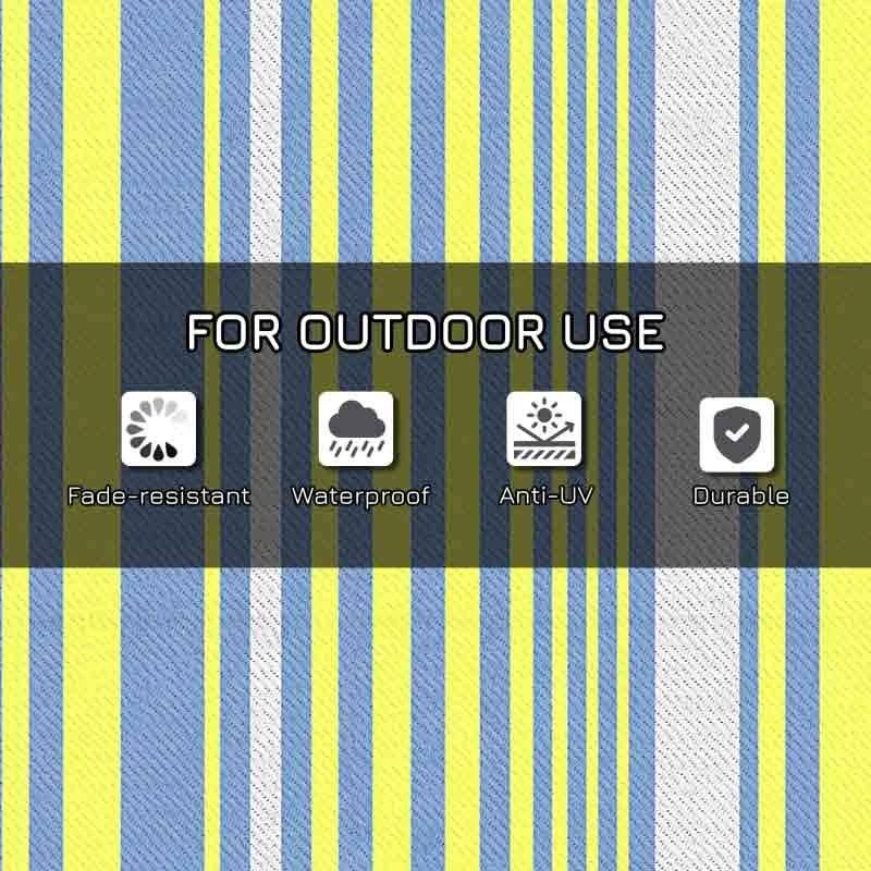 Outsunny 121 X 182cm Reversible Outdoor Rug - Blue & Yellow - 844-641V00MX - Image 5