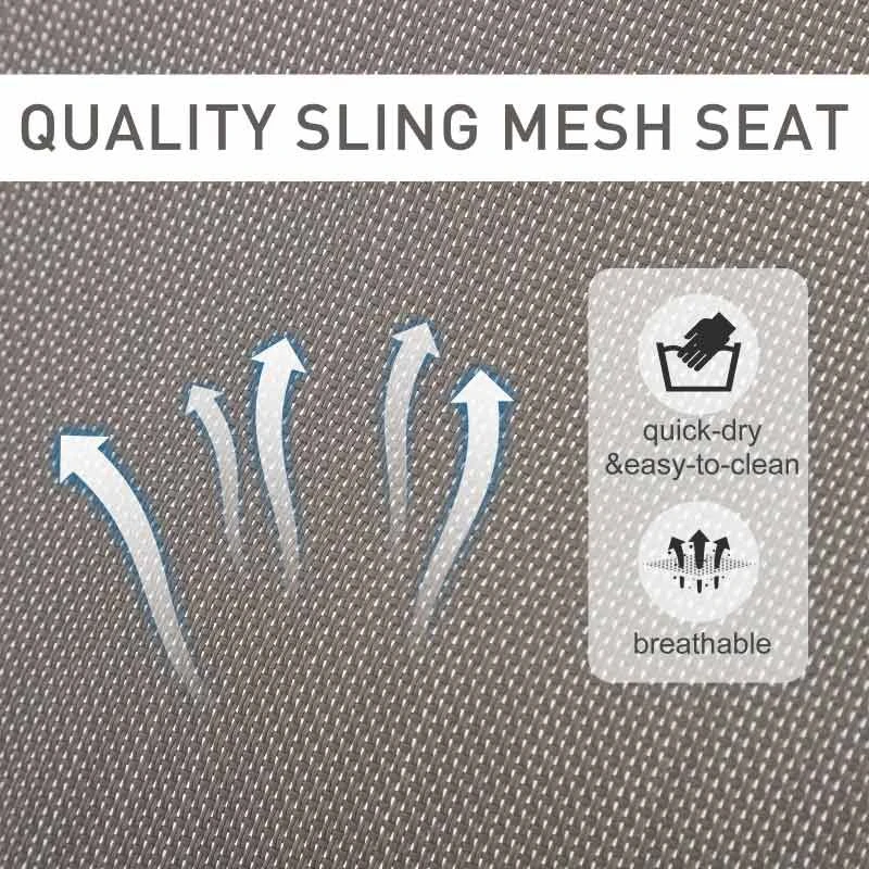 Outsunny Foldable Mesh Garden Rocking Chair - Grey - 84A-079GY - Image 10