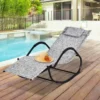 Outsunny Steel Garden Rocking Chair - Grey - 84A-120V70GY